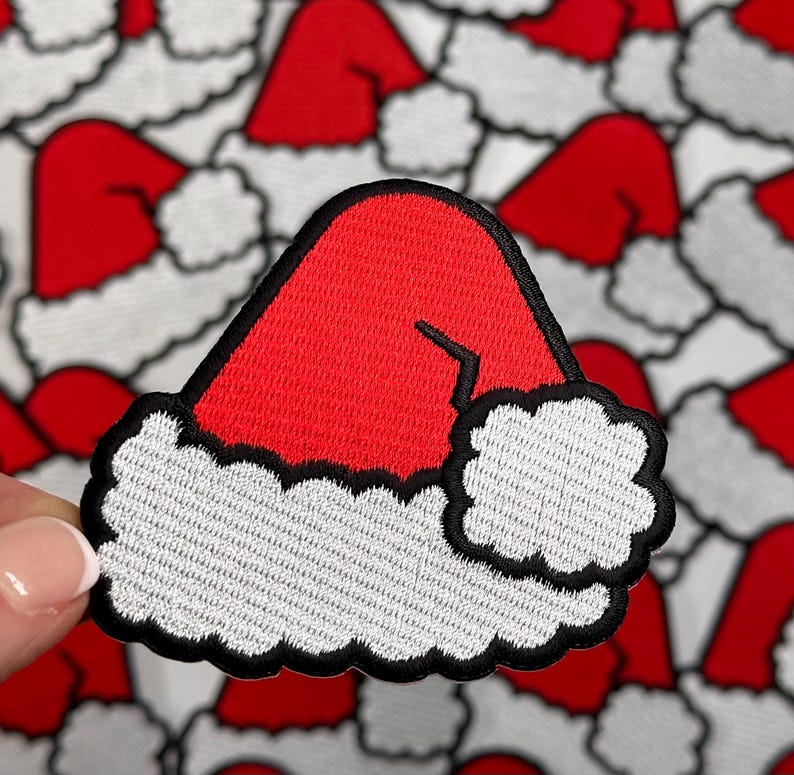 christmas santa hat patch christmas patches winter patches santa patch santa hat patches christmas embroidered patches santa hat 1726732410136.jpg