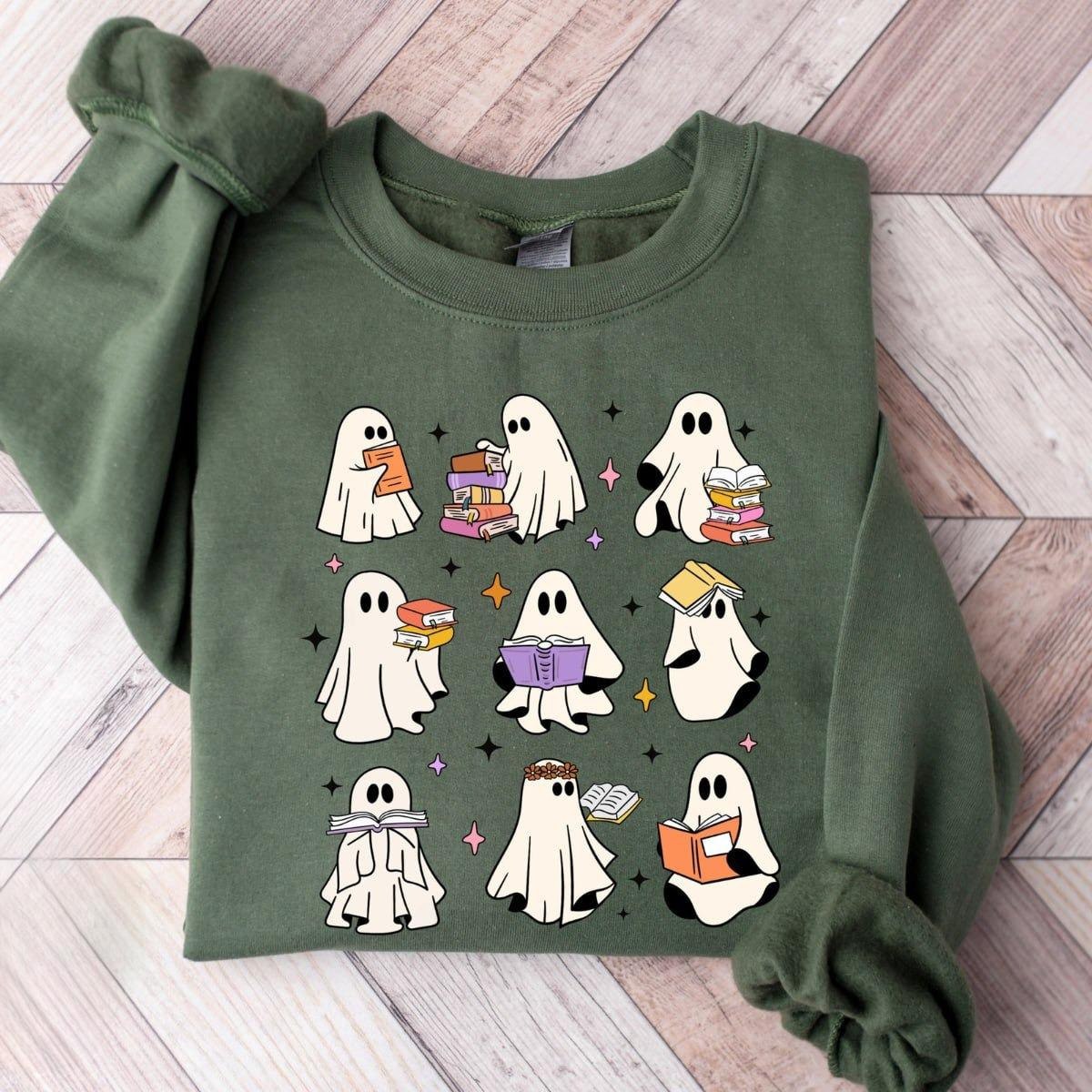 ghost reading books sweatshirt bookish halloween sweatshirtlibrarian ghost halloween teacher ghost reading books sweatshirtteacher gift 1726799126545.jpg