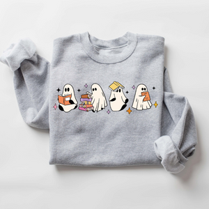 womens ghost reading books sweatshirt books lover halloween gift cute little ghost shirt spooky season bookish ghost ghost coffee shirt 1726800532767.png