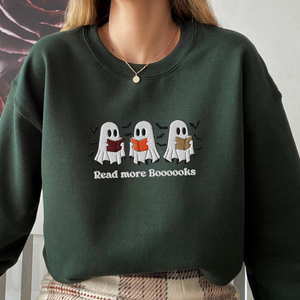 embroidered read more books ghost sweatshirt bookish halloween fall teacher sweater cute reading ghost sweatshirt for library for librarian 1726804851734.png