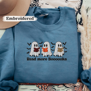 embroidered read more books ghost sweatshirt bookish halloween fall teacher sweater cute reading ghost sweatshirt for library for librarian 1726804852092.png