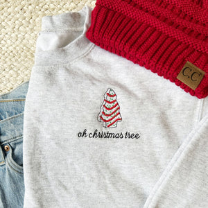 oh christmas tree little debbie embroidered gemma sweatshirt  nostalgic christmas crewneck  festive holiday top 1726815427972.jpg