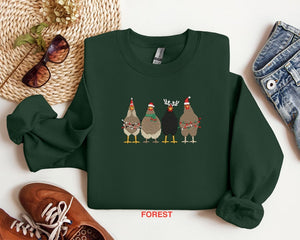 embroidered christmas chicken sweatshirt embroidered christmas shirt christmas shirt christmas chicken sweatshirt christmas matching tee 1726816461254.jpg