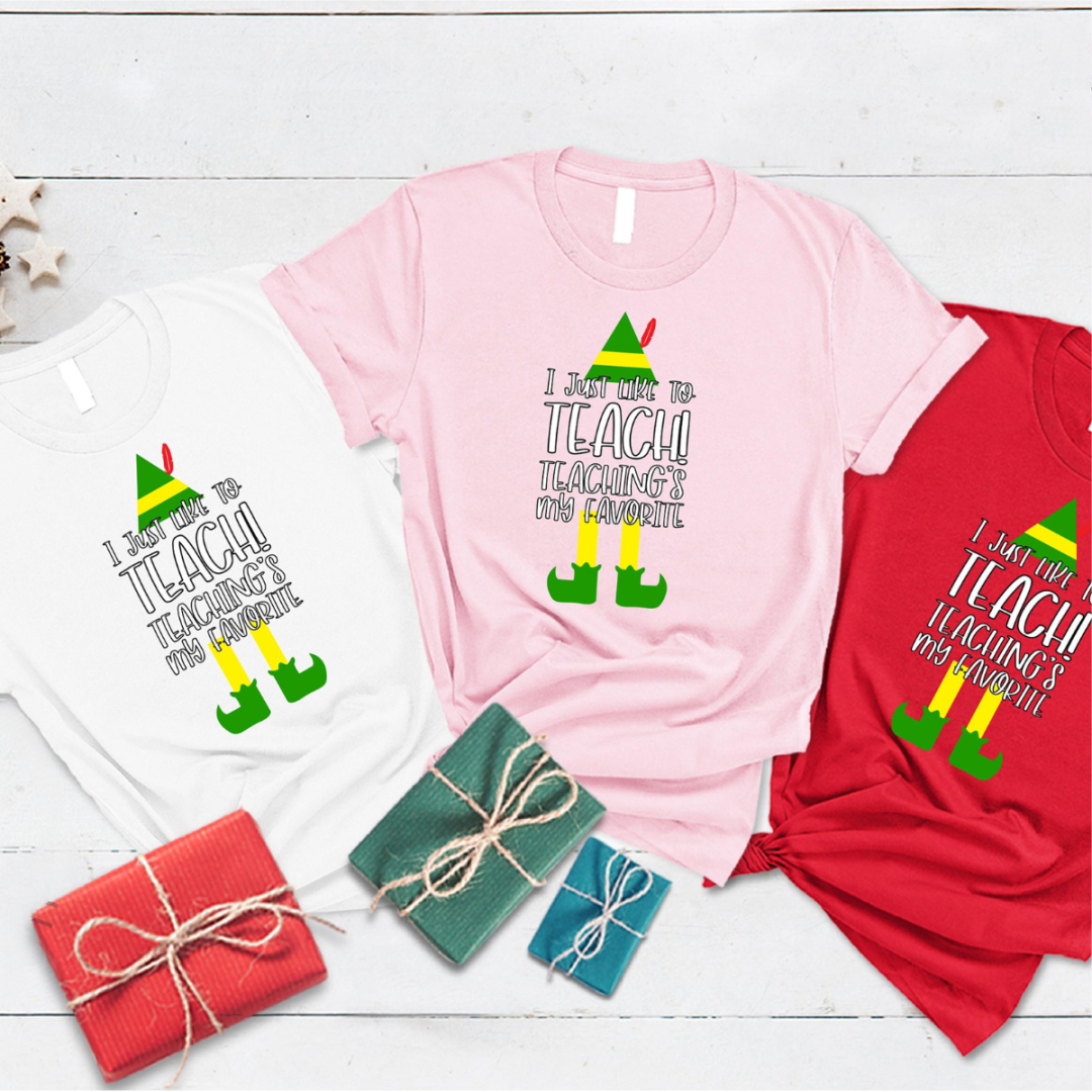 i just like to teach teachings my favorite winter teacher shirt gift for teachers teacher christmas shirt shirts for teachers holiday tees 1726820587199.png