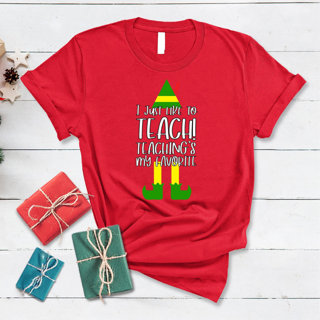 i just like to teach teachings my favorite winter teacher shirt gift for teachers teacher christmas shirt shirts for teachers holiday tees 1726820587222.png