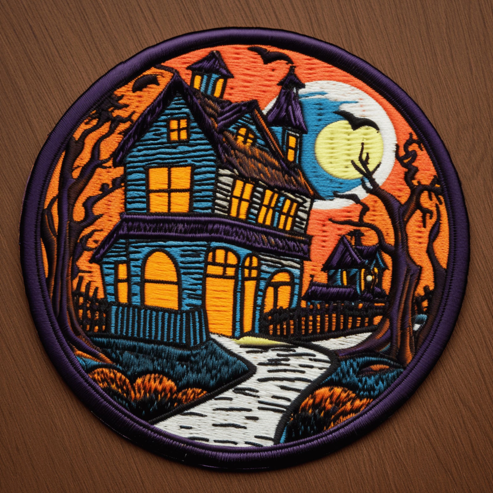 haunted house patch embroidered for backpack clothing jeans jacket vest halloween costume spooky scary 1726821784057.jpg