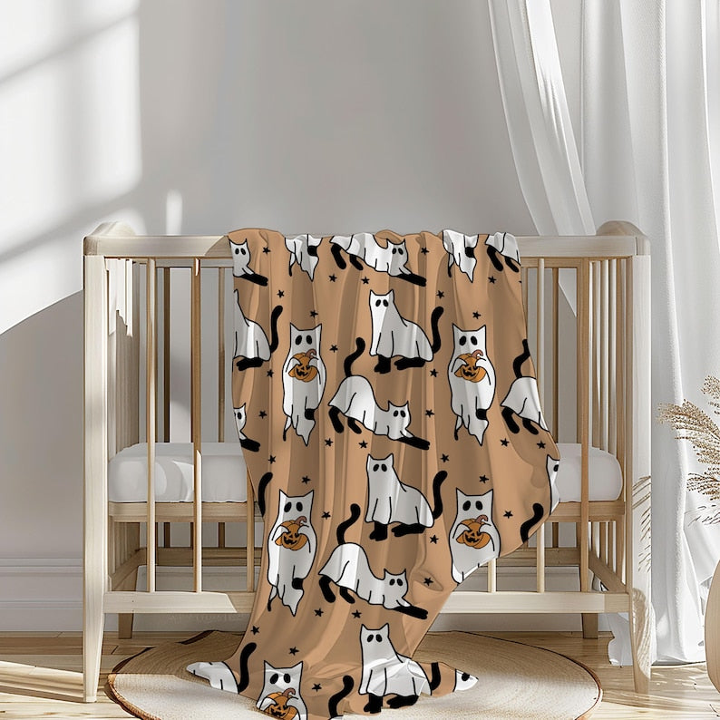 halloween ghost cat blanket halloween cat blanket black cat blanket halloween blanket pumpkin cat blanket cat bedding gift 1727753946857.jpg