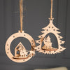 Set Of 2 laser cut wooden 3d christmas ball ornament glowforge christmas bauble ornaments tree decoration cricut christmas