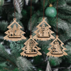 Set Of 4 Xmas Tree laser cut 3d christmas tree ball ornaments christmas bauble ornaments tree decor christmas ornaments