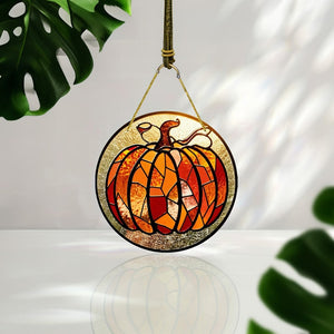 pumpkin glass ornament halloween decor pumpkin suncatcher window hanging pumpkin round stained acrylic halloween gift fall hosting decor 1727841258307.jpg