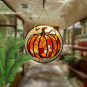 pumpkin glass ornament halloween decor pumpkin suncatcher window hanging pumpkin round stained acrylic halloween gift fall hosting decor 1727841259024.jpg