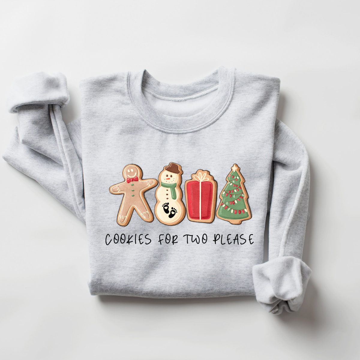 christmas cookies for two please pregnancy announcement christmas sweatshirt pregnancy reveal christmas sweater maternity christmas shirt 1728276172537.png