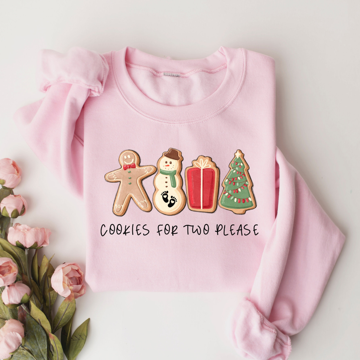 christmas cookies for two please pregnancy announcement christmas sweatshirt pregnancy reveal christmas sweater maternity christmas shirt 1728276172599.png