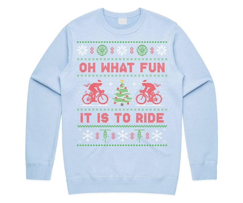 cycling oh what fun it is to ride jumper sweater sweatshirt kids adults christmas bicycle cycle gift xmas 1728291791719.jpg