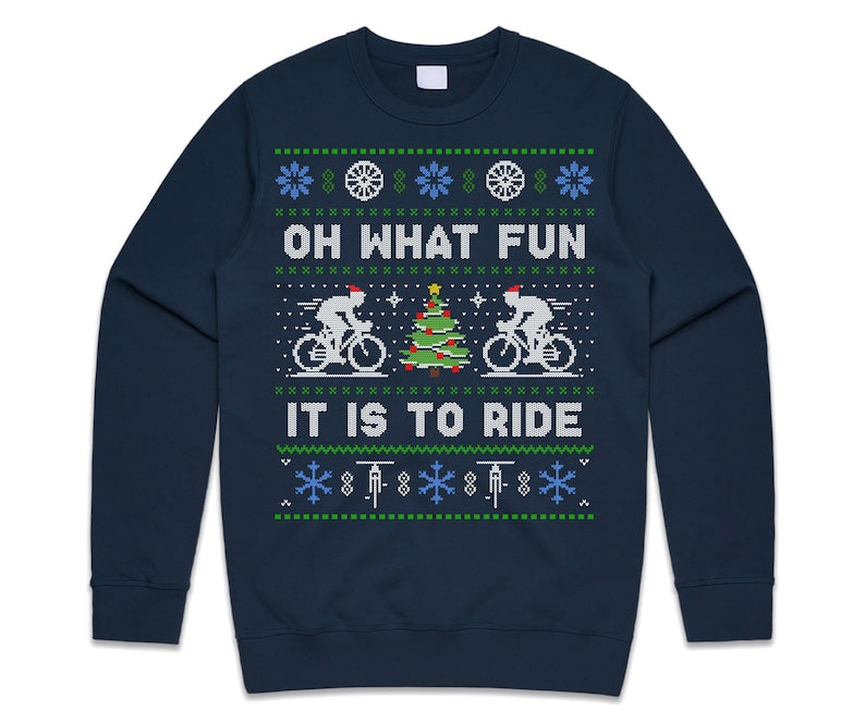 cycling oh what fun it is to ride jumper sweater sweatshirt kids adults christmas bicycle cycle gift xmas 1728291791813.jpg