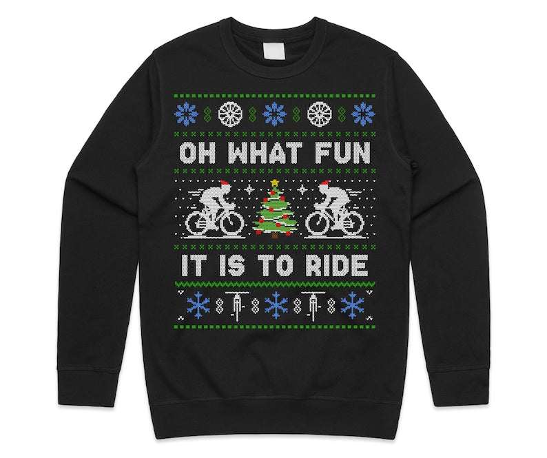 cycling oh what fun it is to ride jumper sweater sweatshirt kids adults christmas bicycle cycle gift xmas 1728291791819.jpg