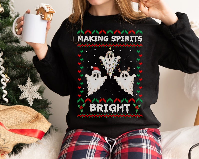 goth christmas sweatshirt ugly christmas sweater funny ghost christmas crewneck spooky christmas party shirt gothic creepy christmas shirt 1728357270956.jpg