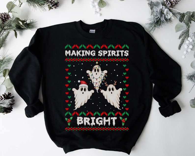 goth christmas sweatshirt ugly christmas sweater funny ghost christmas crewneck spooky christmas party shirt gothic creepy christmas shirt 1728357271517.jpg