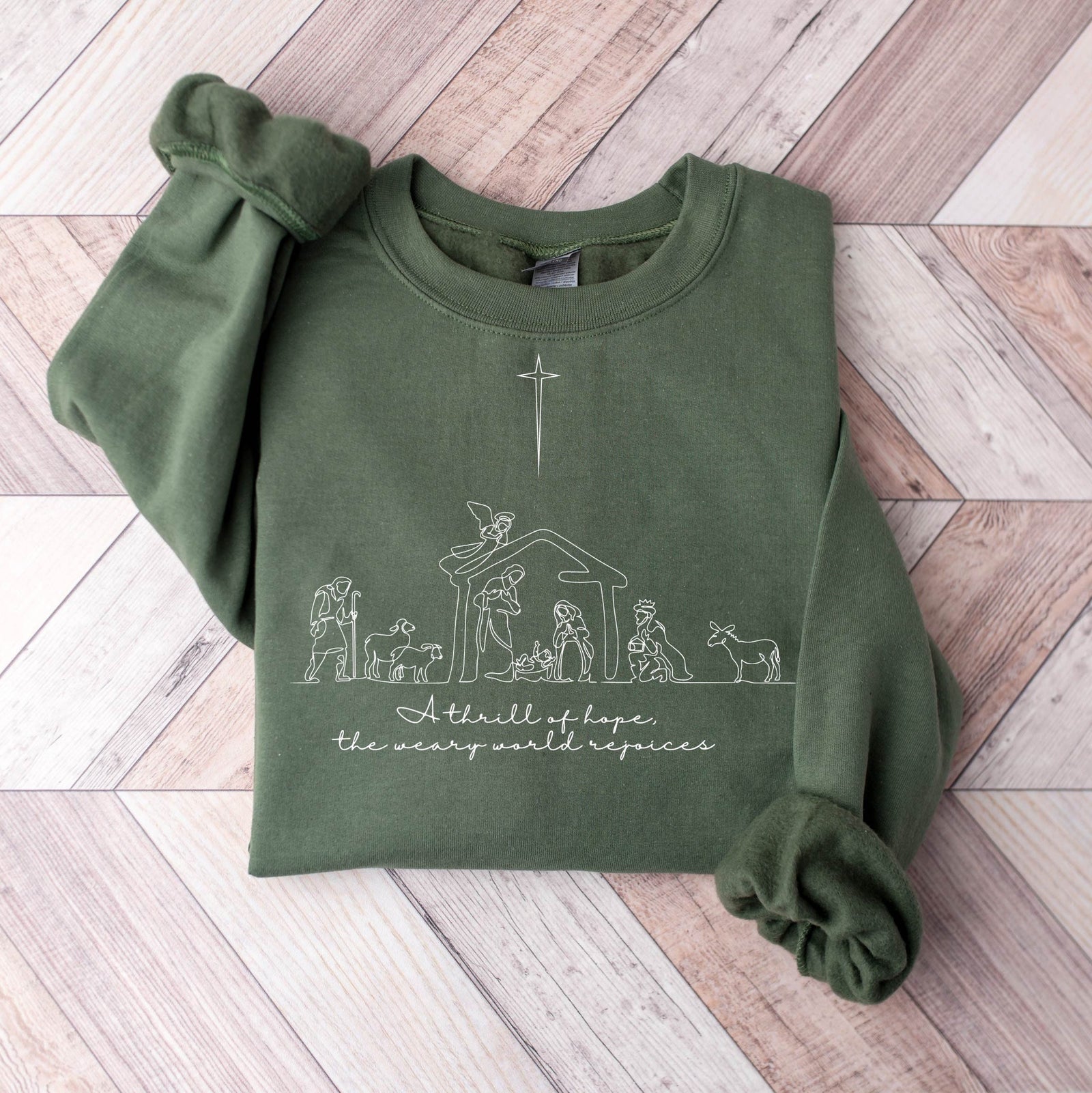 a thrill of hope the weary world rejoices sweatshirt christian christmas sweatshirt nativity scene sweater christmas jesus nativity shirt 1728461845496.jpg