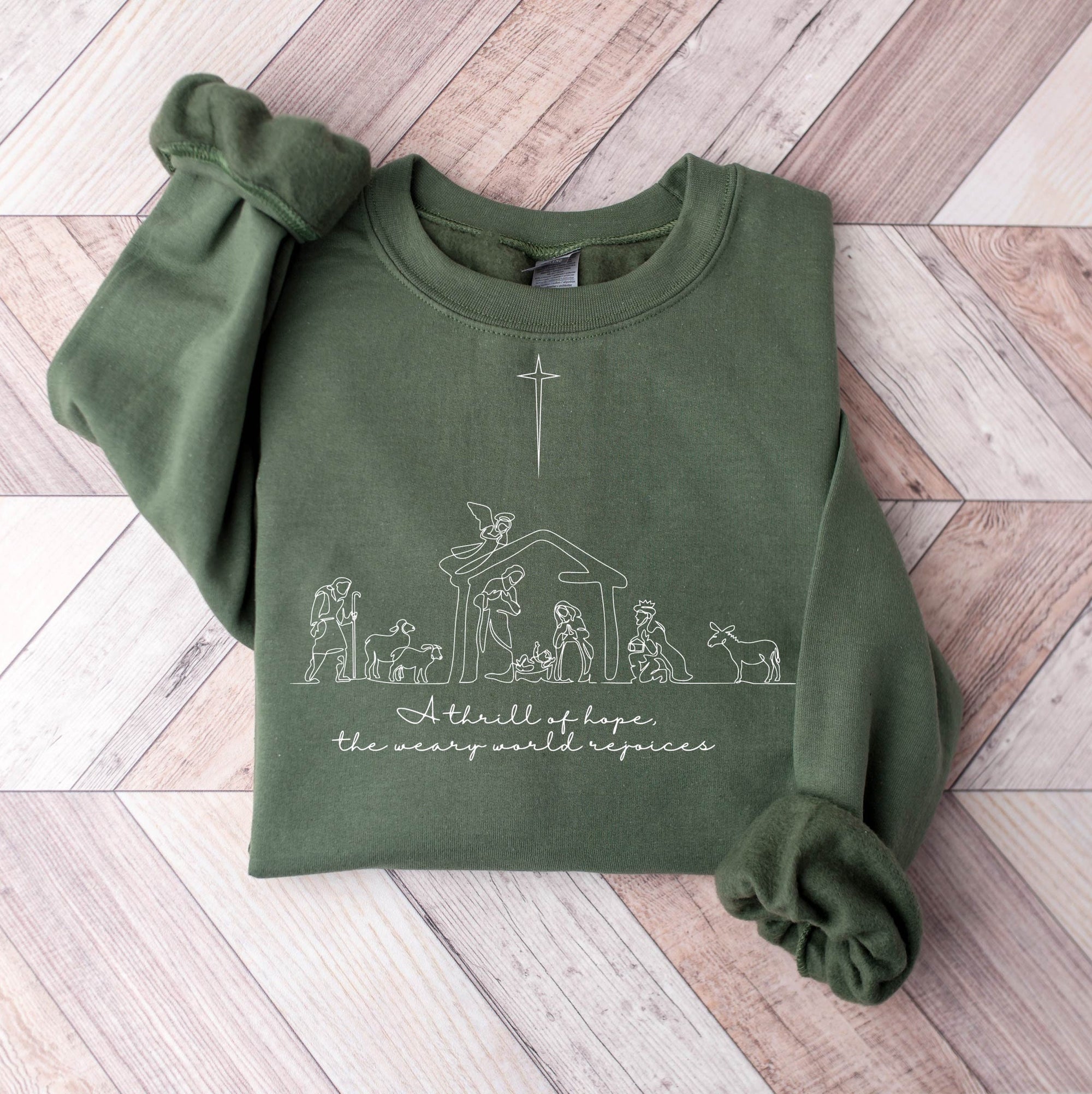 a thrill of hope the weary world rejoices sweatshirt christian christmas sweatshirt nativity scene sweater christmas jesus nativity shirt 1728461845496.jpg