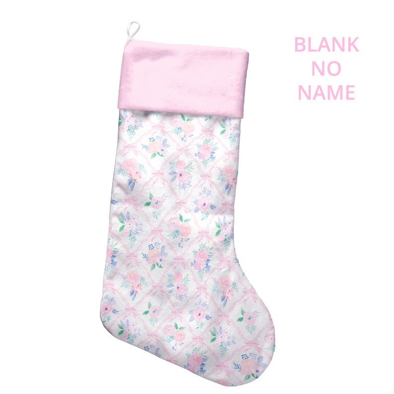 custom name preppy christmas stocking pink christmas stocking grandmillennial christmas stocking floral christmas stocking 1728551943519.jpg