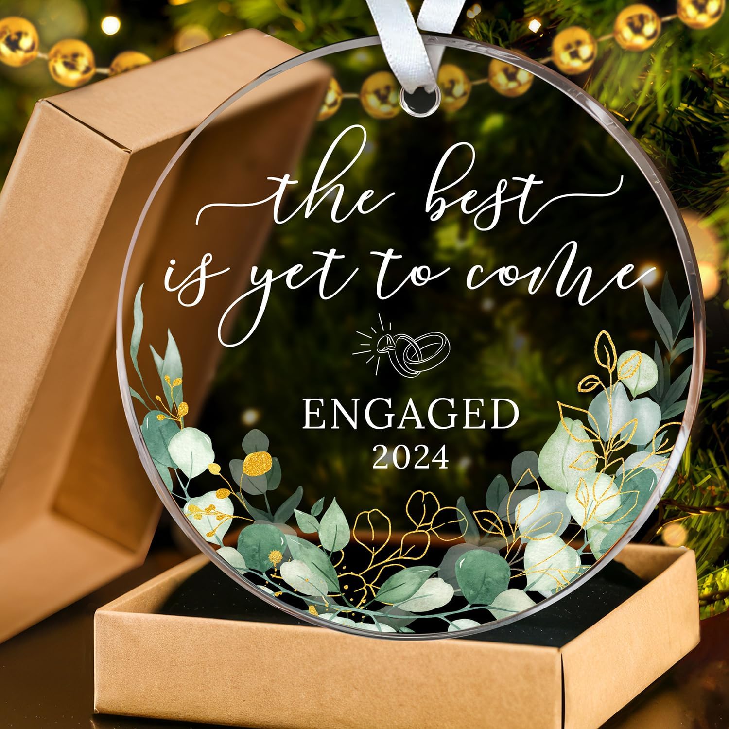 the best is yet to come engagement gift for newly engaged couples christmas crystal ornament 1728619202460.jpg