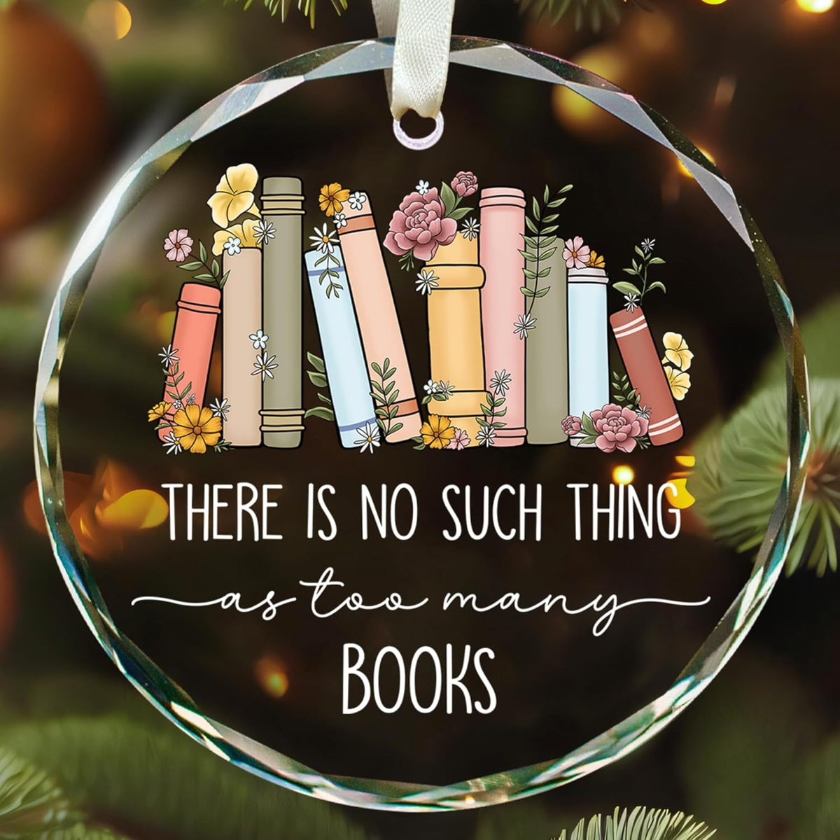 there is no such thing too many as books christmas crytal ornament gift for book lovers 1728631269326.jpg