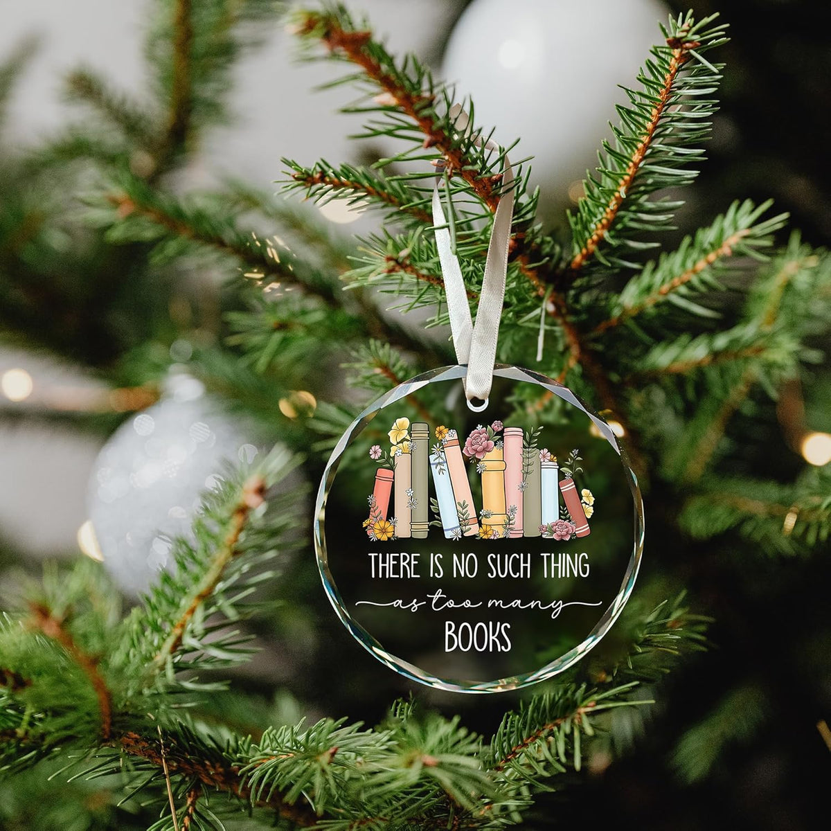 there is no such thing too many as books christmas crytal ornament gift for book lovers 1728631269718.jpg