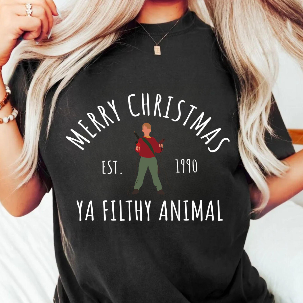 home alone merry christmas ya filthy animal comfort colors shirt funny mccallister disney t shirt holiday season tee disneyland x mas trip 1728640795529.png