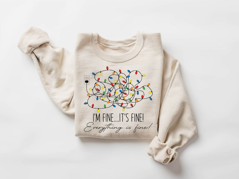 im fine its fine everything is fine christmas sweatshirt christmas funny sweater women christmas shirt cute christmas gift holiday gift 1728640832312.jpg