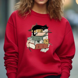 cat book sweatshirt books and cats hoodie reading shirt cat lover t shirt gift for cat lover gift for book lovers book bookish shirt 1728962651599.jpg