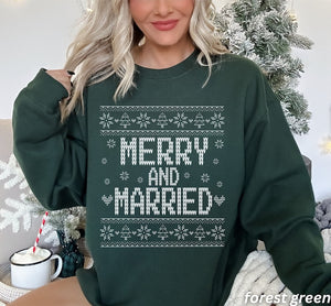 couples ugly christmas sweaters mr and mrs christmas merry and married christmas bride newlywed couples christmas sweatshirts 1728983821856.jpg