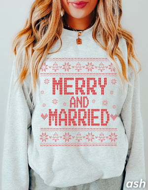 couples ugly christmas sweaters mr and mrs christmas merry and married christmas bride newlywed couples christmas sweatshirts 1728983821900.jpg