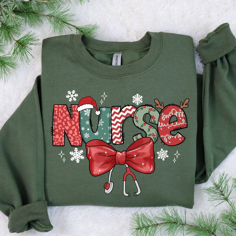 christmas nurse sweatshirt christmas nursing sweater nurse life christmas shirt school nurse christmas stethoscope christmas nurse crew 1729914266936.jpg