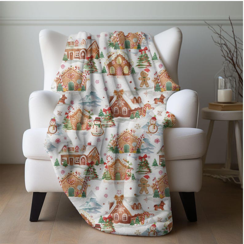 christmas blanket gingerbread village fleece throw blanket christmas home decor gingerbread house decor christmas gift family friends host 1729914382208.jpg