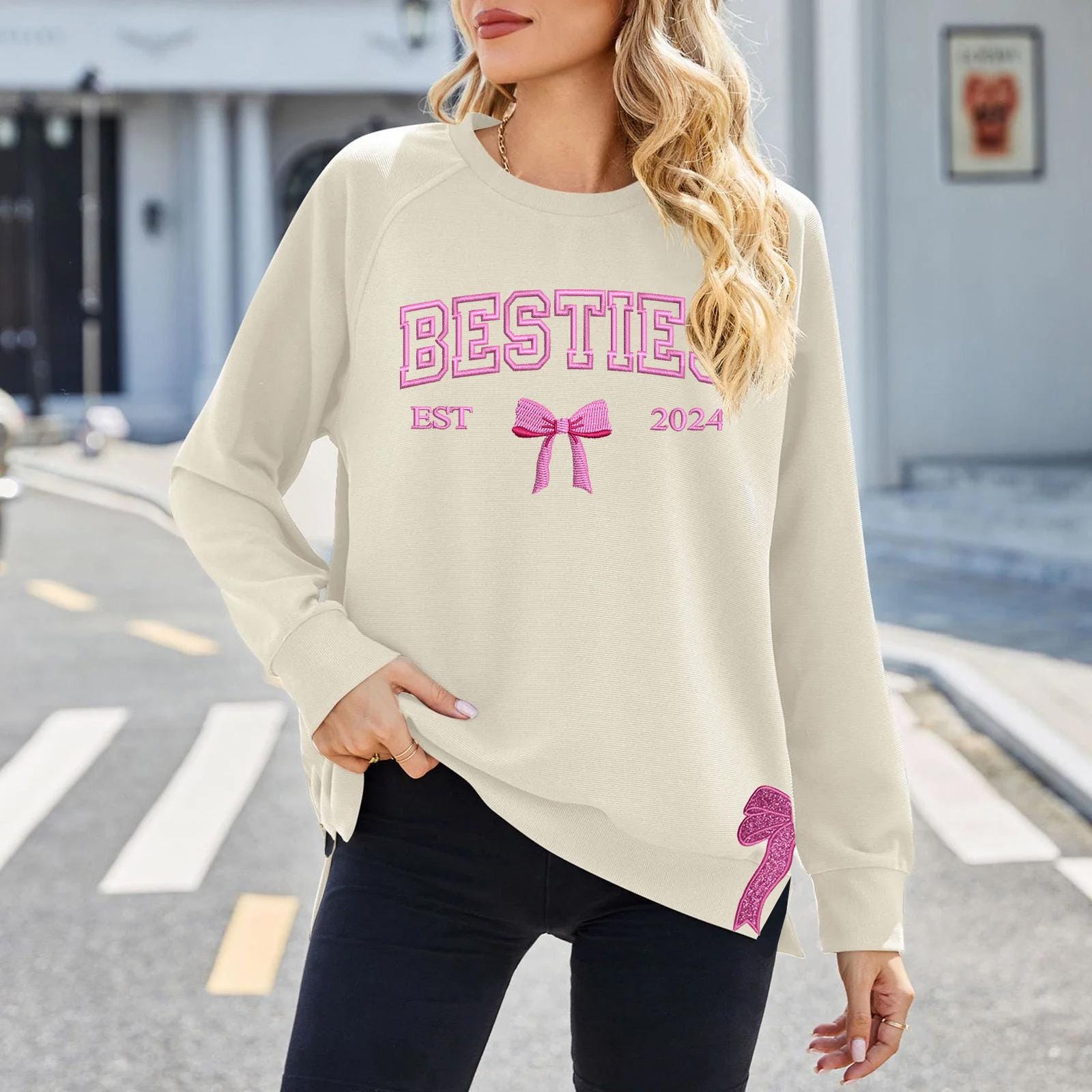besties side bow cut out sweatshirt with glitter trendy coquette bow besties sweatshirt gifts for best friends besties gift 1730084119790.jpg