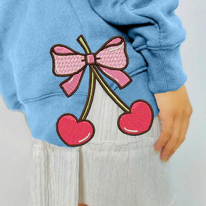 cherry heart pink coquette side bow sweatshirt retro pink lover sweater bow applique pink girl gifts 1730089497344.jpg