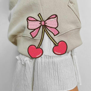 cherry heart pink coquette side bow sweatshirt retro pink lover sweater bow applique pink girl gifts 1730089497350.jpg