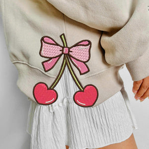 cherry heart pink coquette side bow sweatshirt retro pink lover sweater bow applique pink girl gifts 1730099587407.jpg