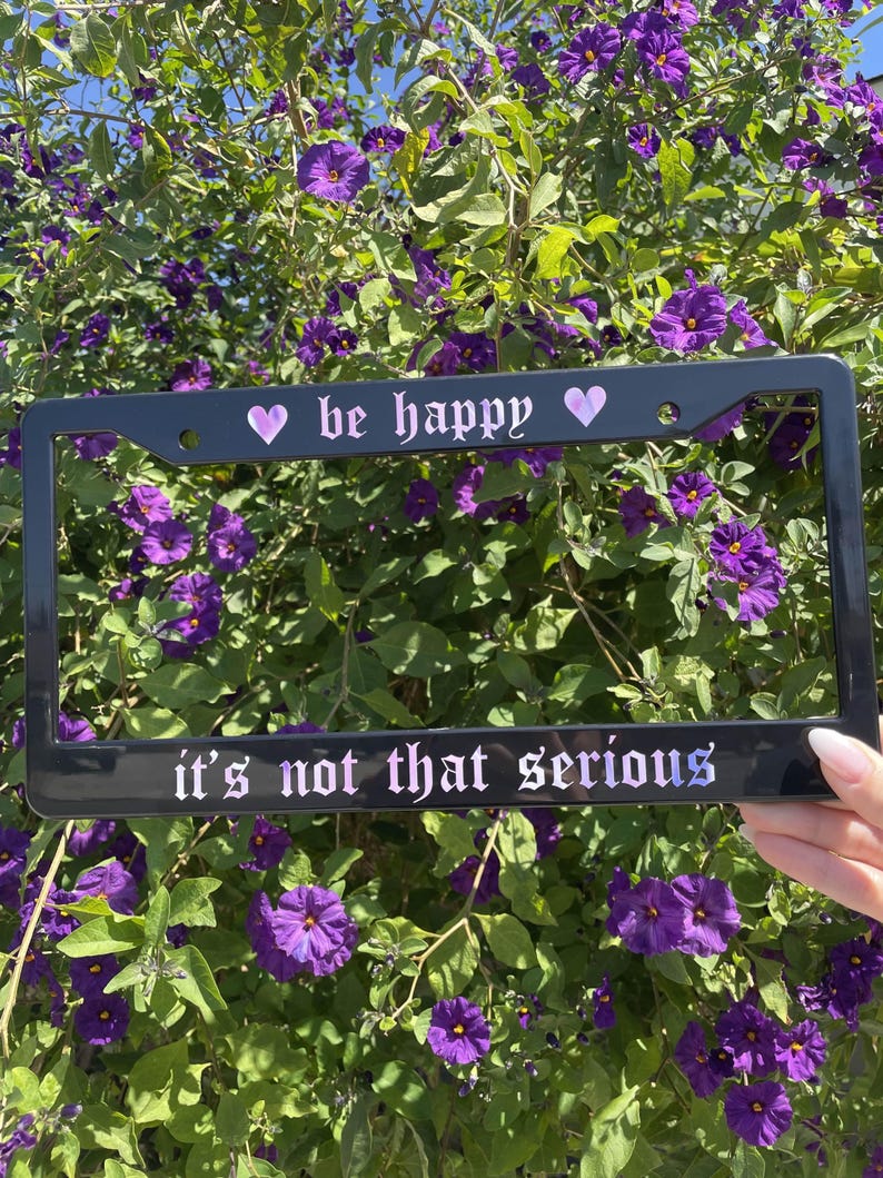 be happy license plate frame cute car accessories kawaii pink car decor positive plate cover gag gift car girl quote accessory 1730426402061.jpg