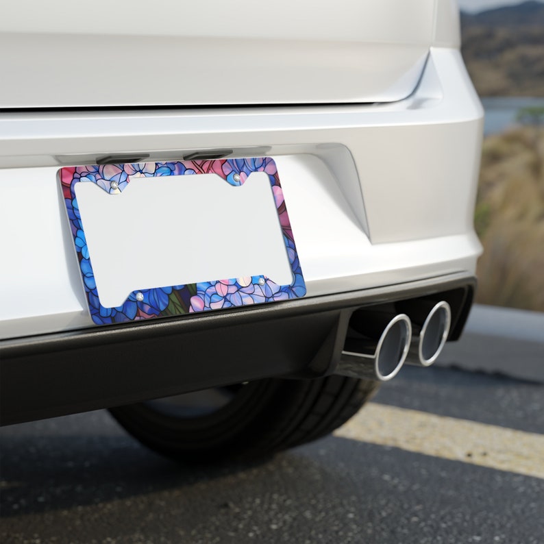 stained glass floral license plate frame hydrangea vanity car tag holder license plate covers for women flower car accessories new car 1730428393903.jpg