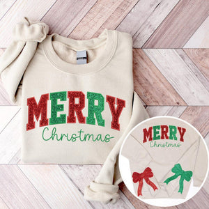 merry and bright embroidered side bow sweatshirt side bow applique sweatshirt side bow applique sweatshirt christmas trendy coquette bow 1730704833578.jpg