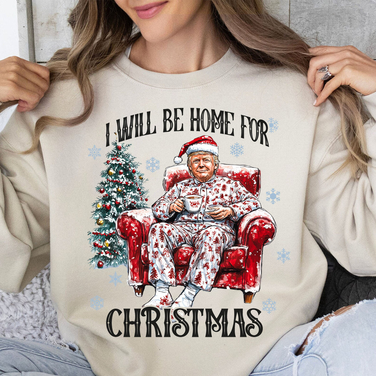 I Will Be Home For Christmas Funny Trump Trump Shirt Trump 47th President Sweatshirt Bright 1731034758400.jpg