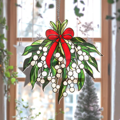 mistletoe suncatcher stained acrylic mistletoe suncatcher mistletoe christmas decoration pearl berries suncatcher christmas home decor 1731296887135.jpg