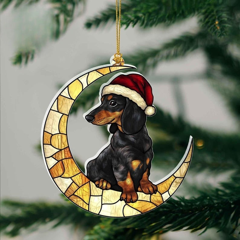 dachshund christmas tree acrylic ornament funny dog christmas ornament 2024 dog lovers gift idea xmas decor cute sausage dog gifts 1731642827323.jpg