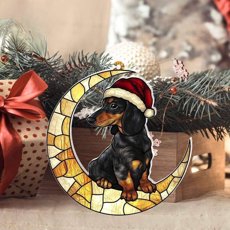 dachshund christmas tree acrylic ornament funny dog christmas ornament 2024 dog lovers gift idea xmas decor cute sausage dog gifts 1731642827496.jpg