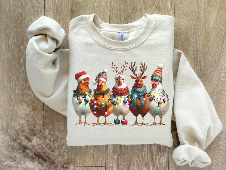 christmas chickens shirt   funny christmas chicken shirt   xmas gift   christmas farm sweatshirt   holiday season shirt   farm lover gift 1731731190611.jpg