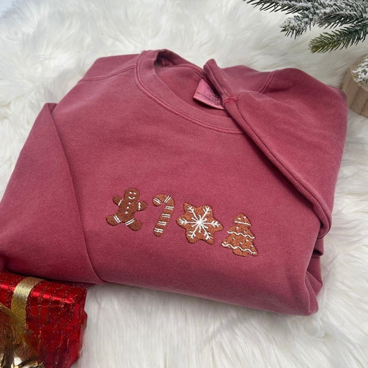 embroidered christmas sweatshirt  gingerbread lover gift  christmas shirt  christmas gingerbread cookie sweatshirt  christmas crewneck 1732072154410.jpg