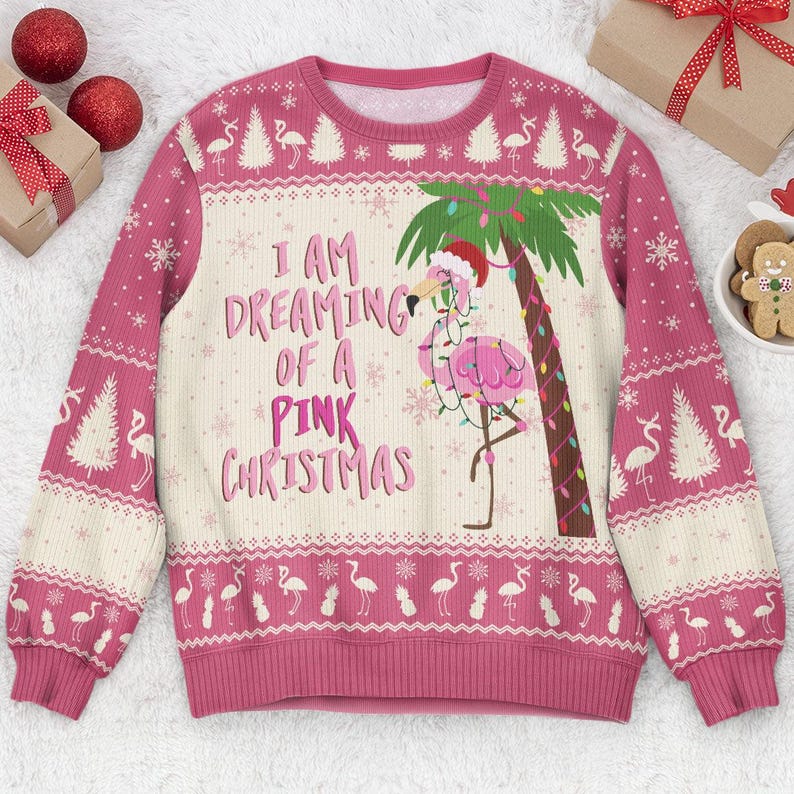 i am dreaming of a pink christmas personalized funny christmas ugly sweater flamingo christmas sweater gift for girls gift for her 1732073896519.jpg