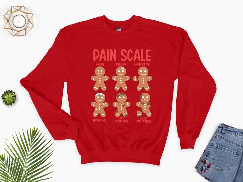 pain scale gingerbread sweatshirt christmas sweatshirt christmas cookies hoodie christmas gift for nurse xmas holidaygift for christmas 1732091423842.jpg